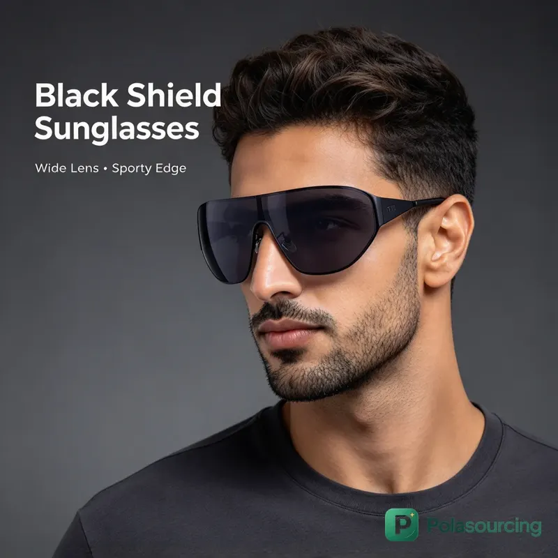 One-Piece Shield Sunglasses, Polarized