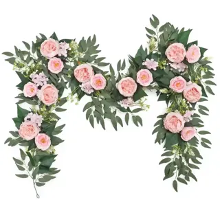Peony and Rose Garland on Willow Leaves, 1–2 m