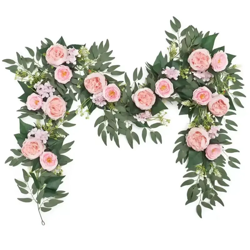 Peony and Rose Garland on Willow Leaves, 1–2 m