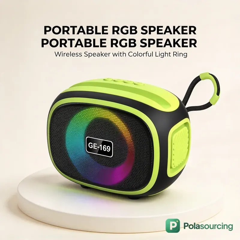 Portable Bluetooth Speaker with Phone Stand and RGB Light