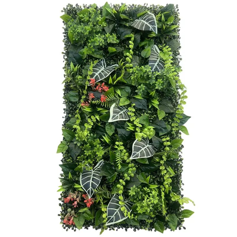 Premium Artificial Green Wall Panels with Flowers