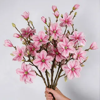 PU Magnolia Stem, 4 Heads, 69 cm
