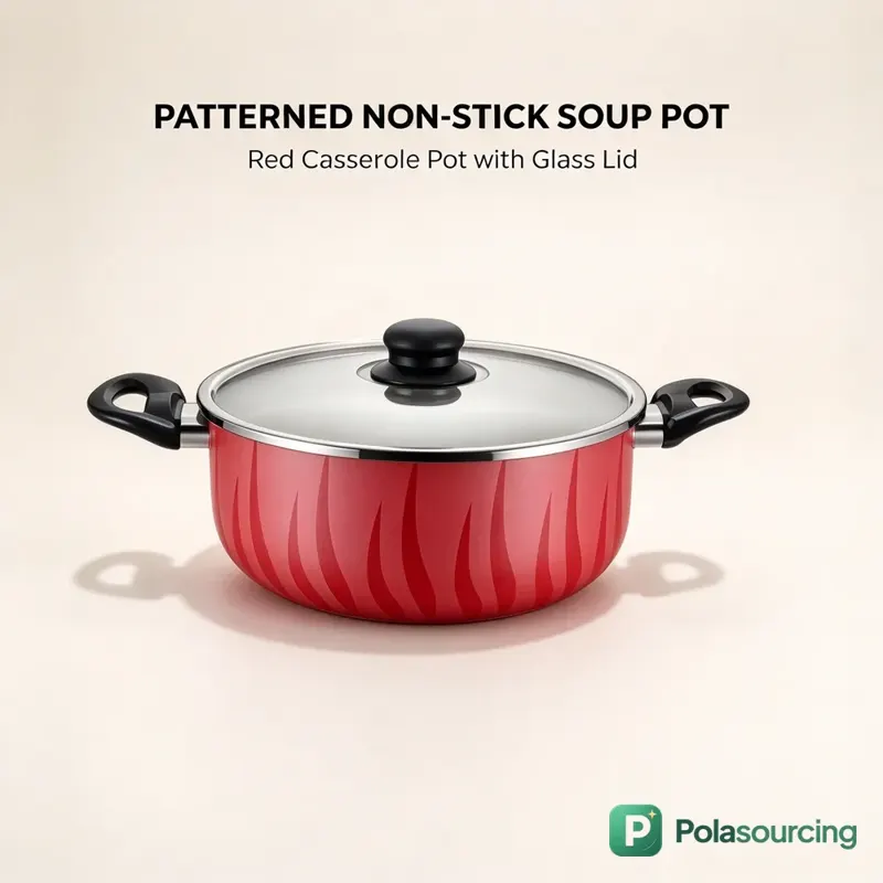 Red Aluminium Non-Stick Cookware Set