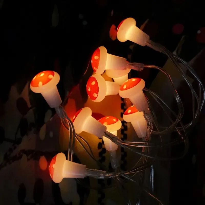 Red Mushroom String Lights