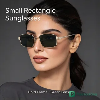 Retro Thin Metal Rectangle Sunglasses