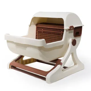 Semi-Automatic Rotating Cat Litter Box