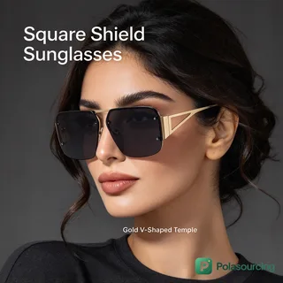 Semi-Rimless Oversized Aviator Sunglasses