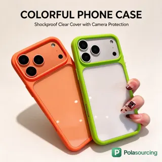 Shockproof Clear Back Phone Case with Colour Bumper