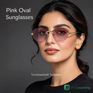 Small Rimless Oval Sunglasses, Women