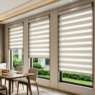 Beige Zebra Day and Night Roller Blinds