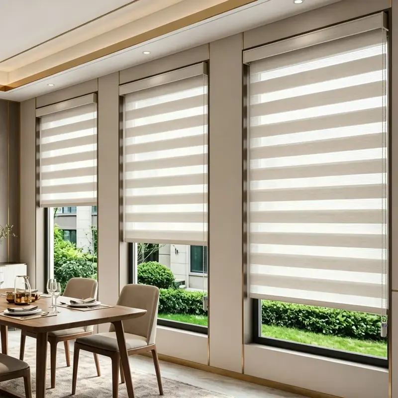 Beige Zebra Day and Night Roller Blinds