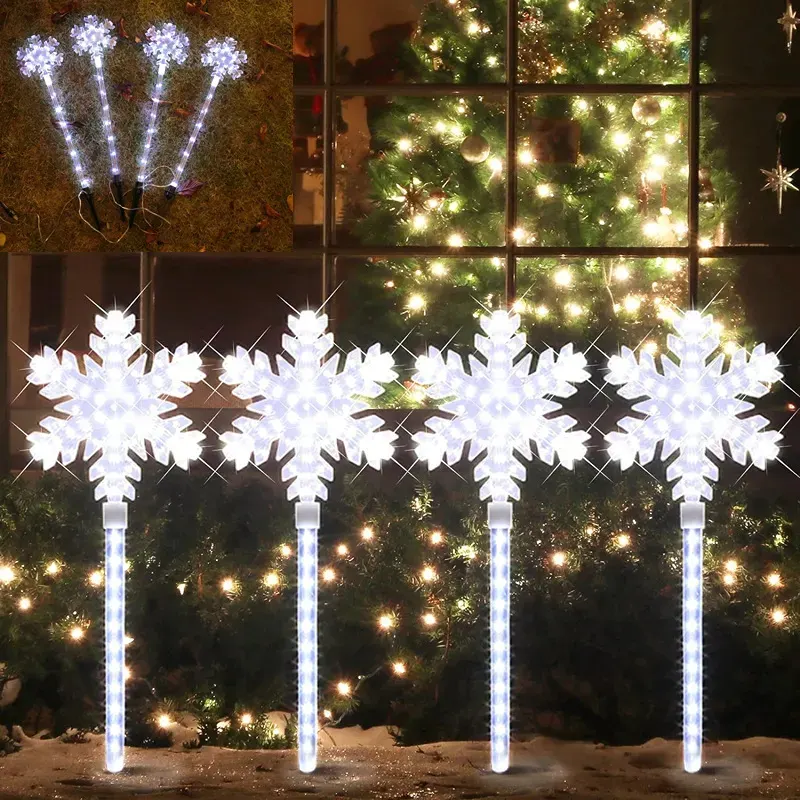 Solar Snowflake Stake Lights