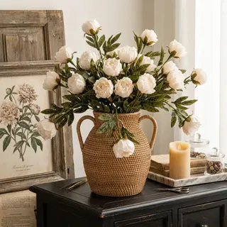 Ivory Artificial Peony Bouquet