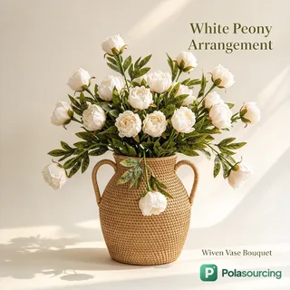 Ivory Artificial Peony Bouquet