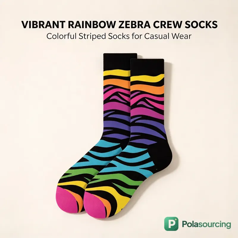 Striped and Geometric Crew Socks