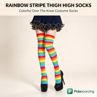 Striped Over-the-Knee Party Stockings
