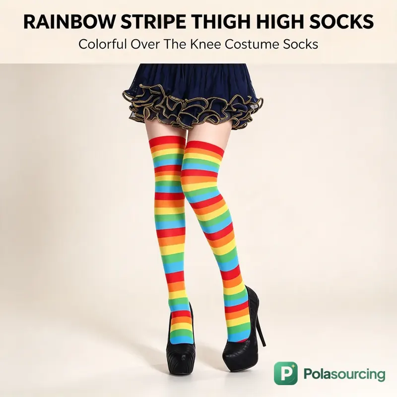 Striped Over-the-Knee Party Stockings