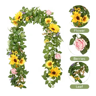 Sunflower and Rose Garland, 2 m