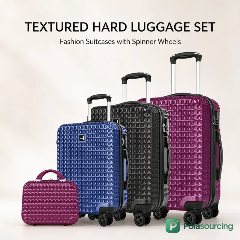 Textured ABS Luggage Set, 3 or 7 Pieces