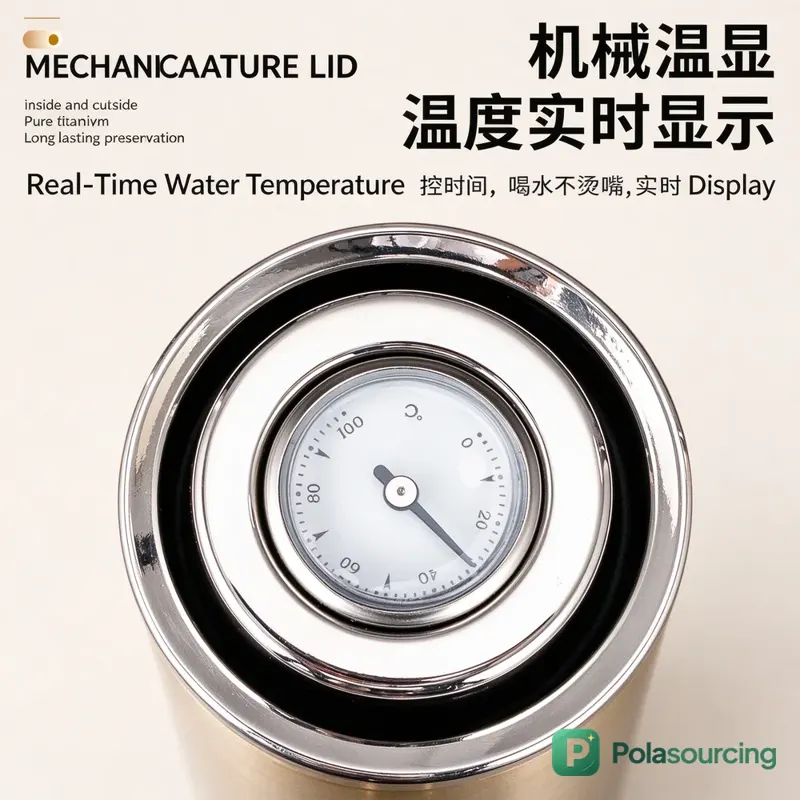 Titanium-Lined Tea Flask with Temperature Gauge