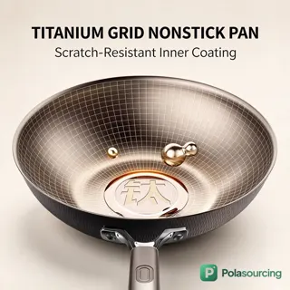 Titanium Non-Stick Wok with Wood-Look Handle