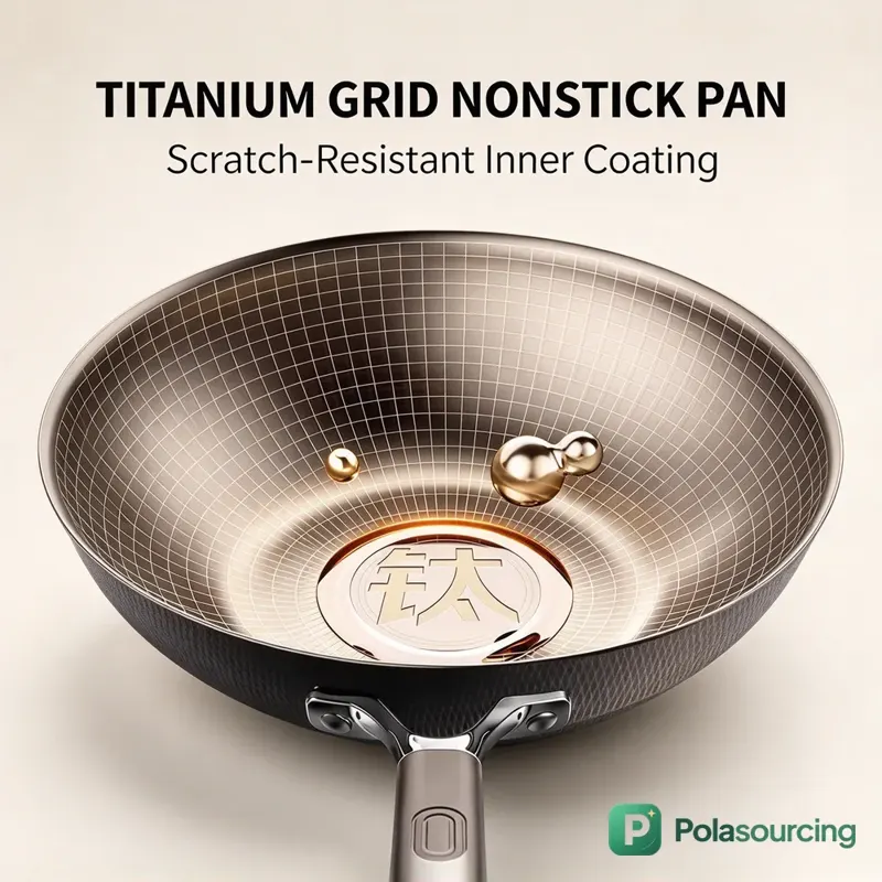 Titanium Non-Stick Wok with Wood-Look Handle