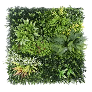 UV-Resistant Artificial Green Wall with Flowers, 1 × 1 m