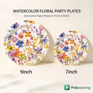 Wildflower Paper Plates and Party Tableware Set